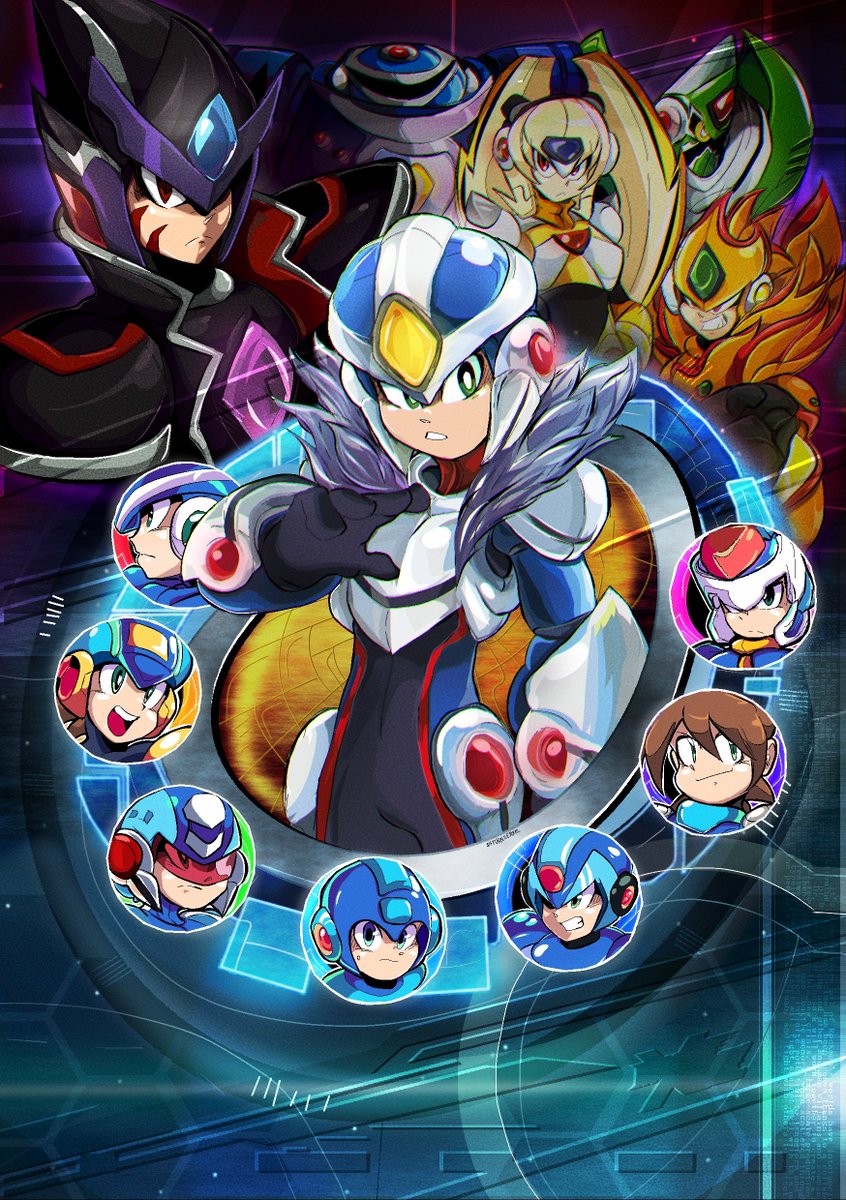 Here's my piece for Mechanical Heart Fanzine! I've been very eager to show it, it's been an honor to work with so many talented artists and to represent my favorite #Rockman :)