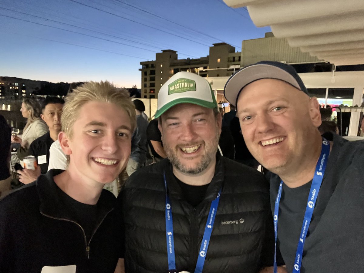 Great catching up with ⁦<a href="/MatthewJBrowne/">Matthew Browne</a>⁩ and ⁦<a href="/LiamMillward/">Liam Millward</a>⁩ at the ⁦Aussie and NZ <a href="/SaaStrAnnual/">SaaStr Annual</a>⁩ pre-drinks