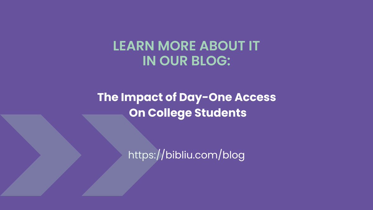 BibliUSocial's tweet image. 🎓 When it comes to boosting academic performance, promoting day-one access is crucial. Learn more about the importance of day-one access in our blog, “The Impact of Day-One Access on College Students” 🔗 bit.ly/3YO2qUm

#dayoneaccess #learningequity
