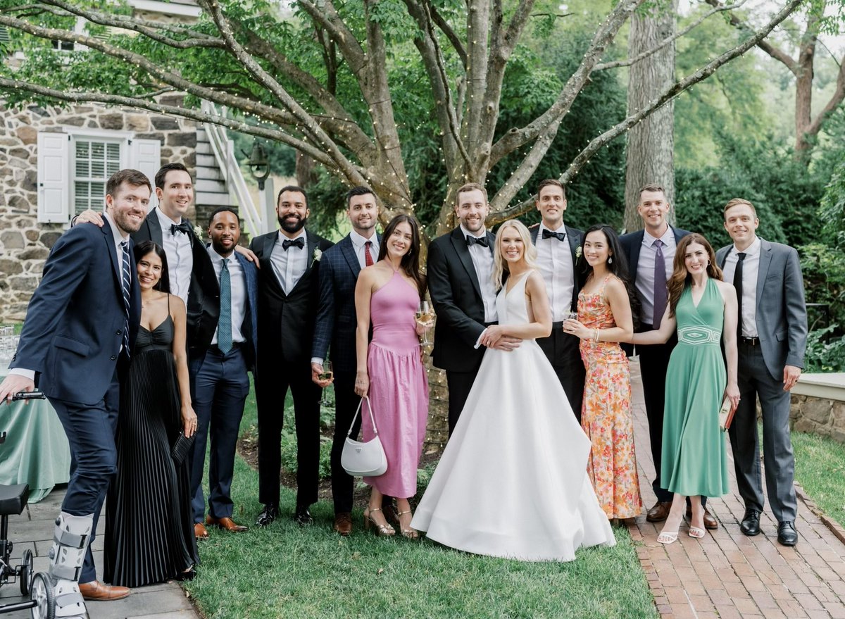 JohnGriffinIII's tweet photo. Better late than never! Huge congrats to Dom and Kirsten Hoffman '16 on their @BucknellU wedding! 🥂 What a TERRIFIC pic of @Bucknell_MBB. The brotherhood lasts a lifetime in our program, and these guys always brought their A-game for the 🔸🔵. #BucknellBrotherhood https://t.co/lxyh0eFy7B