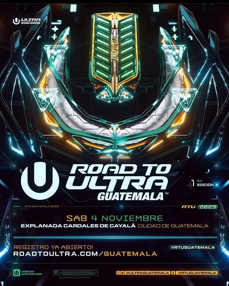 RaversHomeMx's tweet photo. Ravers 😯😯😯

Road To Ultra llega por primera vez a Guatemala, luego de varios meses de especulaciones.

Se estará llevando a cabo el próximo 4 de noviembre en Explanada de Cayala.

Pre registro para Early Birds 
https://t.co/KMED773SYt

#RaversHome https://t.co/WNlFsnmeqm