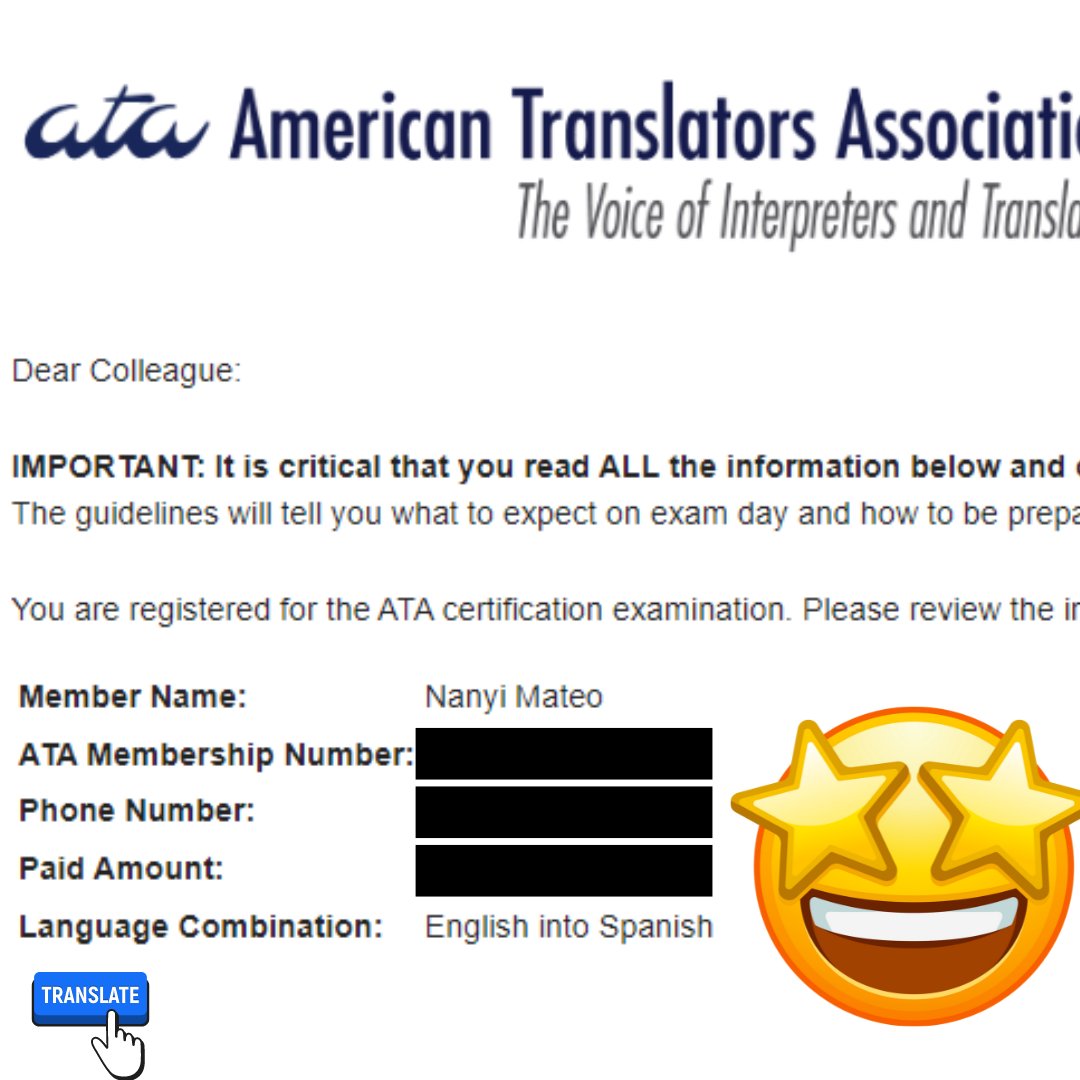 I just registered for the ATA English into Spanish translation exam! @americantranslatorsassn I'm excited to showcase my translation expertise with this amazing credential. 📷 Anyone else taking the exam this month?
#1nt #xl8