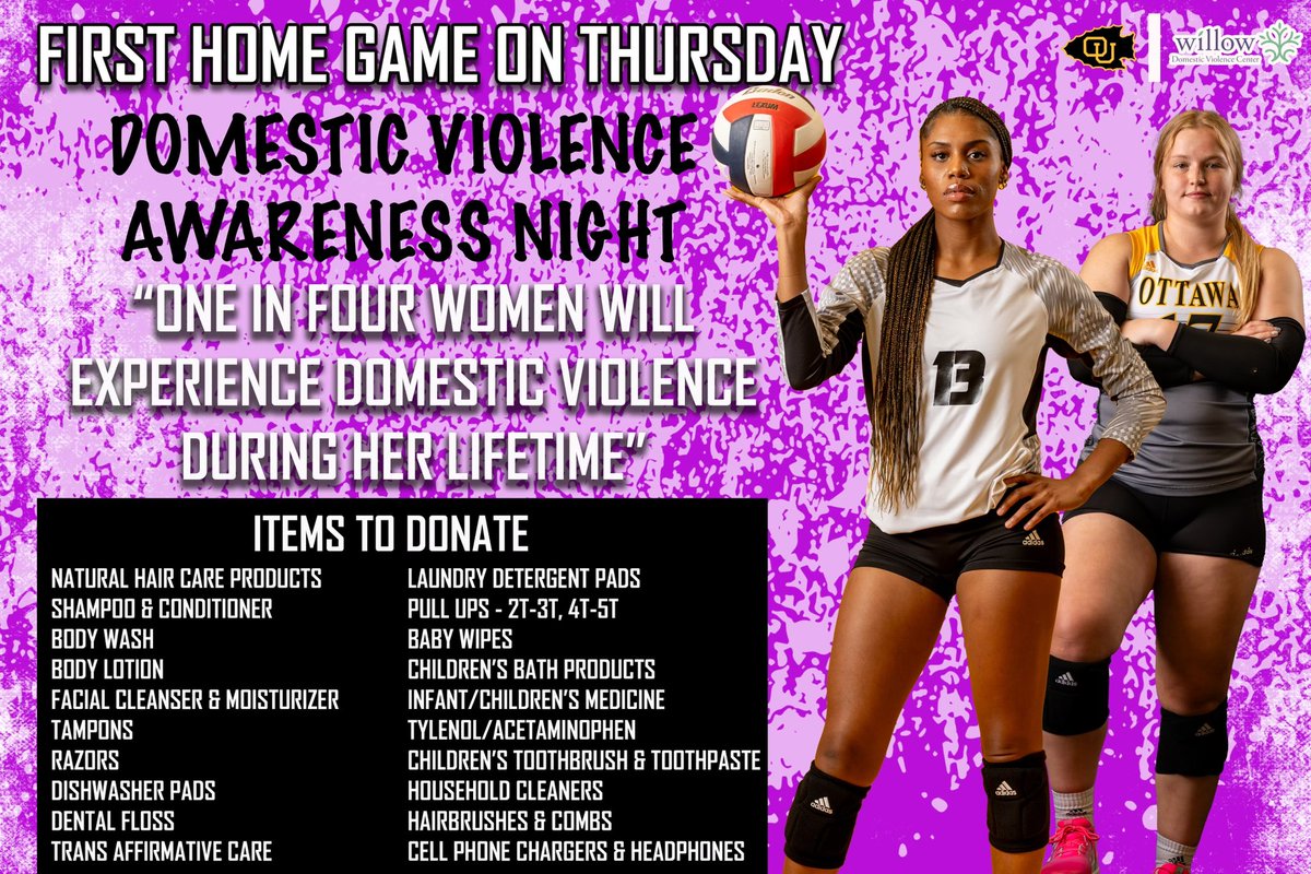 1st home game on Thursday and our 3rd annual domestic violence awareness donation game ! We will be partnering with @ottawa_salt who will give away surprise prizes to those who donate !