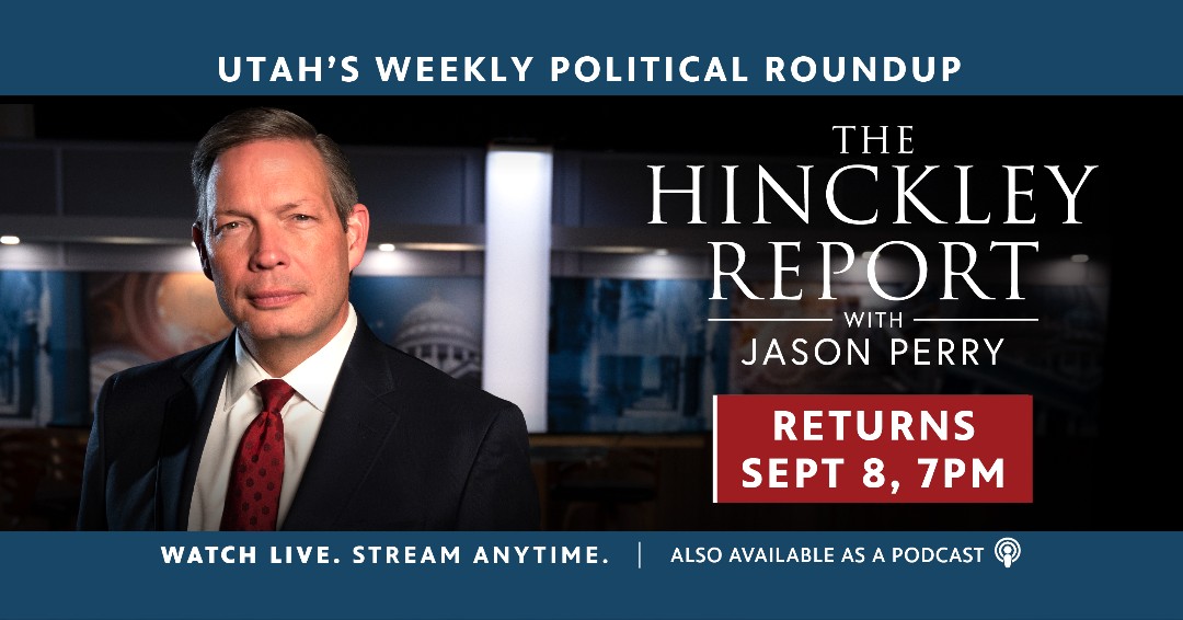 HinckleyReport's tweet photo. Catch the 8th season of The Hinckley Report THIS FRIDAY at 7 p.m.! Join Jason Perry and his panelists as they dive into the pressing political issues that Utah faces. Stay informed and gain valuable insights into local politics. 

#TheHinckleyReport | @pbsutah | @hinckleyinst https://t.co/tOaL3tLDjb