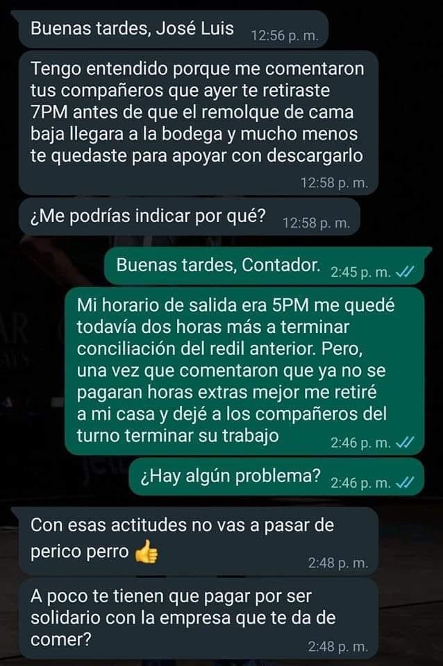"¿A poco te tienen que pagar por ser solidario con la empresa?"