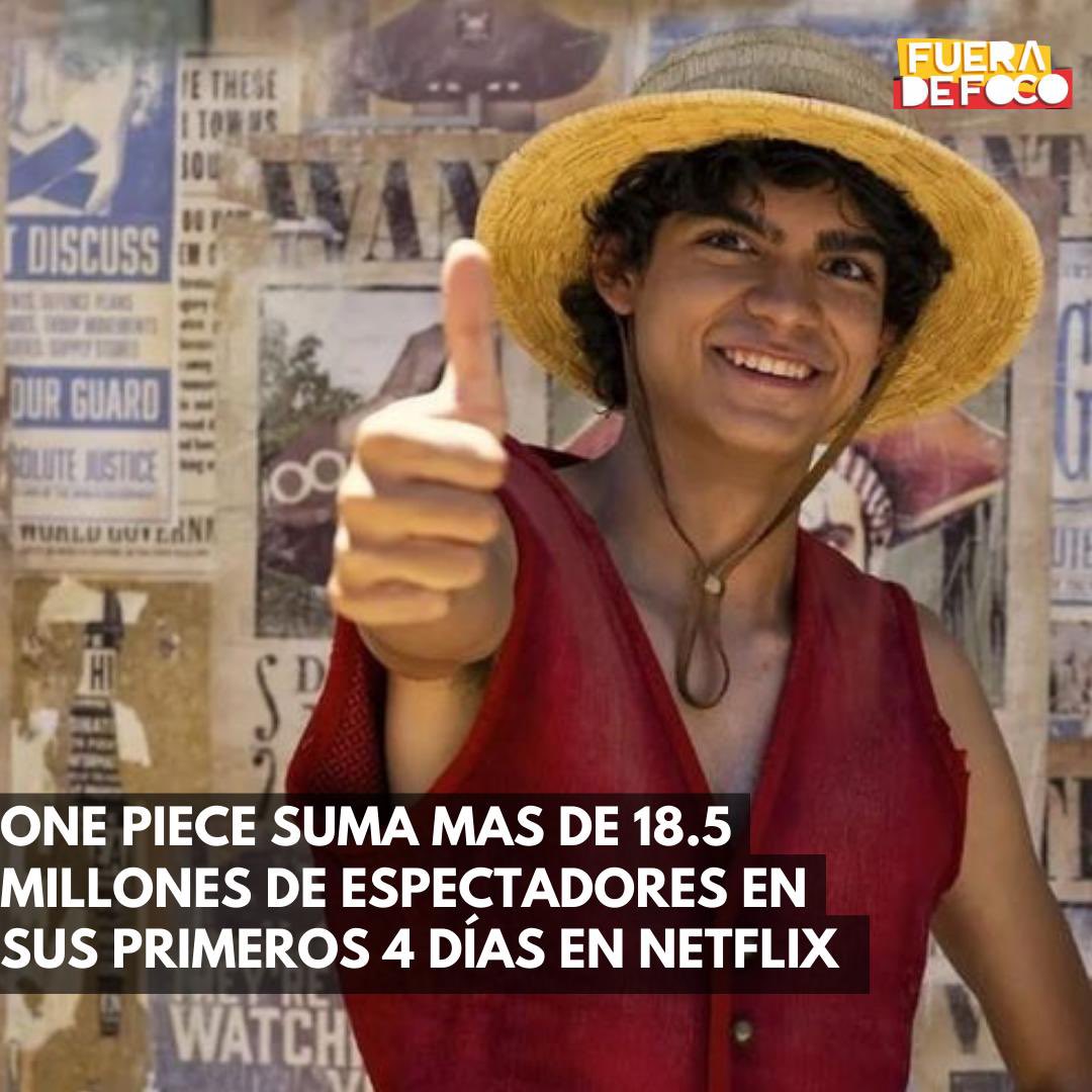 ¡ES UN TREMENDO ÉXITO! 📈 #OnePiece de #Netflix fue vista por más de 18.5 millones de espectadores en sus primeros cuatro días en la plataforma, convirtiéndolo en uno de los mejores debuts de una serie original del servicio de streaming 🏴‍☠️