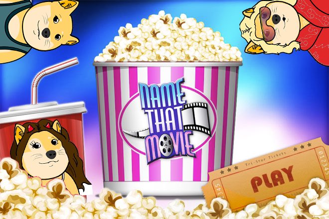 Real_Shibes's tweet photo. Join us Friday at 5:30pm EST to play ‘Name That Movie’. 

We will be divvying up 1,260 Doge to the winners. Hope to see you there! https://t.co/t54eUeY3Z8