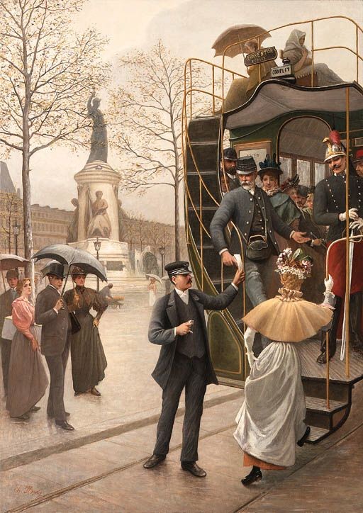 Charles-Borrome-Antoine Houry (French, 1823-1898)

Catching the omnibus