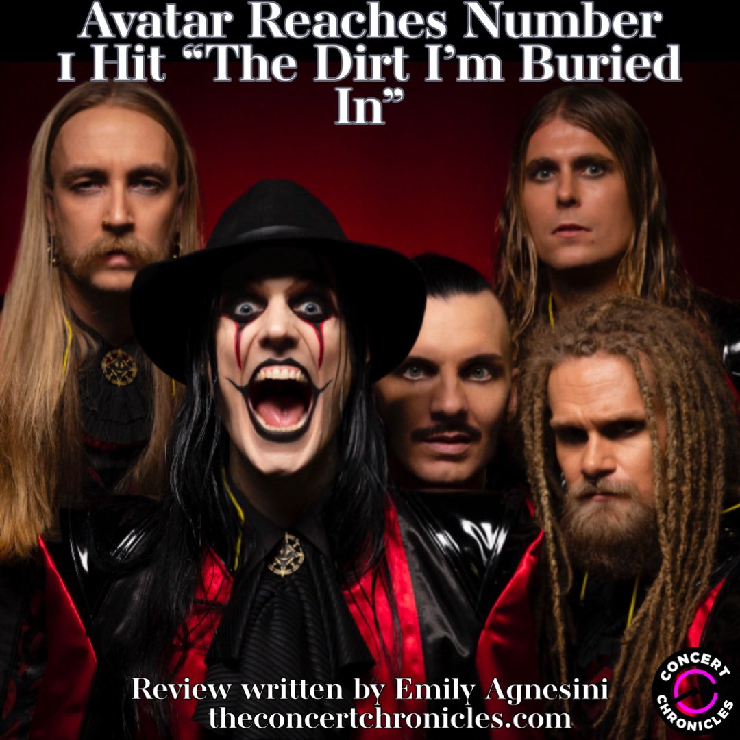 concertchron's tweet photo. Avatar Reaches Number 1 Hit “The Dirt I’m Buried In”. Review written by co-owner Emily Agnesini. 

Review can be seen here: https://t.co/mNwMMA9u7w

#avatar #avatarband #metal #press #review #atomsplitter #tour #octane #media #publication https://t.co/zdsm2Q6gfn