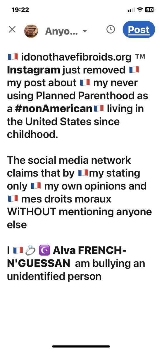 supernana's tweet image. 🇫🇷 idonothavefibroids.org ™️ #niggabitch #notAmerican #ViveleCac40 

🇺🇸 @instagram took down 🇫🇷 my post abt 🇫🇷 my pov condemning 🇺🇸Planned Parenthood as a 🇫🇷 non user. 

🇺🇸It claims an unidentified person is offended by 🇫🇷my use of 🇫🇷 mes droits moraux ⬆️ saying so.

La honte.