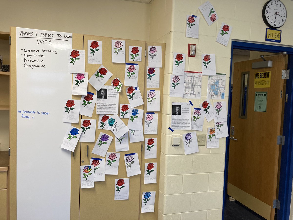 DHelmEDU's tweet photo. Kids worked a @MrRoughton classic today!  The Influencer! In this enlightenment speed dating activity…Ss analyzed bios, compared beliefs + narrowed their choice to 1 perfect match!  Then they made a rose 🌹 sketch &amp; tell to announce their choice!!  #eduprotocols #tlap #sschat https://t.co/ZdJjP0FSgs