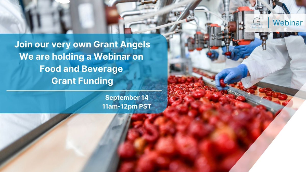 GrantedCanada's tweet photo. Join us for a game-changing webinar on Grants for Food Processors and Growers! 🌽🍅🥕🍾

🗓️ Date: September 14
🕚 Time: 11AM - 12PM PST

Calling all producers, processors, distributors, consultants, and industry verticals! 

Register on our website https://t.co/vzO4GTmCWX https://t.co/XKfZvaGUF0
