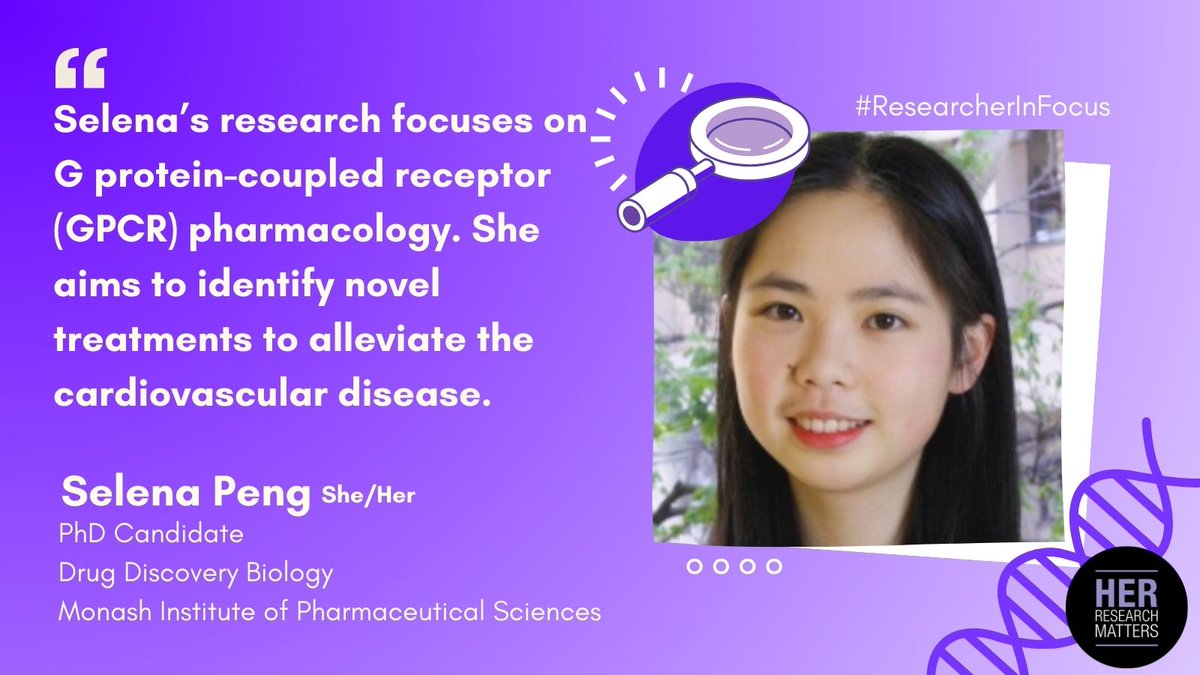 HRM_MIPS's tweet photo. #ResearcherInFocus Selena Peng finds it rewarding to contribute to a drug discovery program that aims to identify new treatments to alleviate the cardiovascular disease burden. #WomenInScience #WomenInSTEM #HerResearchMatters https://t.co/prkA1VJdD1
