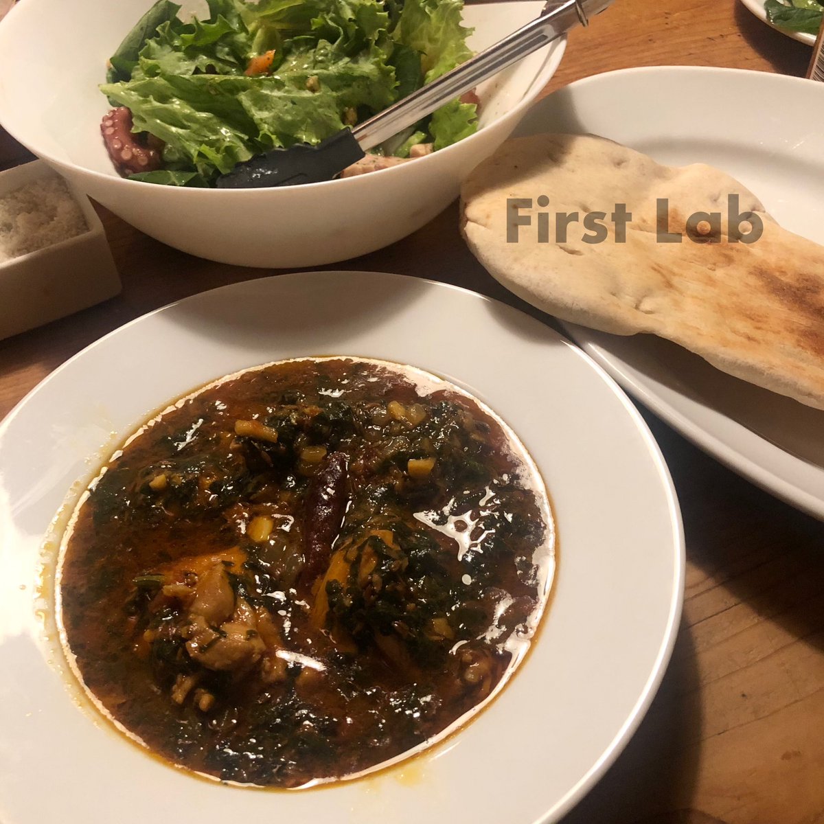 FirstLab17's tweet photo. ✳︎スタッフTです
先週末、インドカレーを作りました。
サグチキンにしたかったんですが
フードプロセッサーがないので
ほうれん草が見え隠れしてます（笑）
バターは使わずオリーブオイルのみ使用
胚芽入ナンで美味しくいただきました

#firstlab
#エンジニアと繋がりたい
#おうちごはん
#男飯 https://t.co/iKTT1ZWWGs
