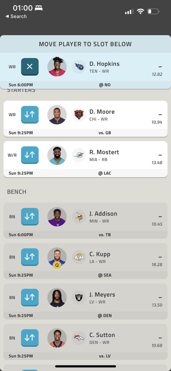 Matt_Millington's tweet photo. @NFLFantasy Should I be trusting Kupp? - I drafted 6 receivers as I hope to have one or two backups perform before I trade the others out. https://t.co/o0yMRPwGMz