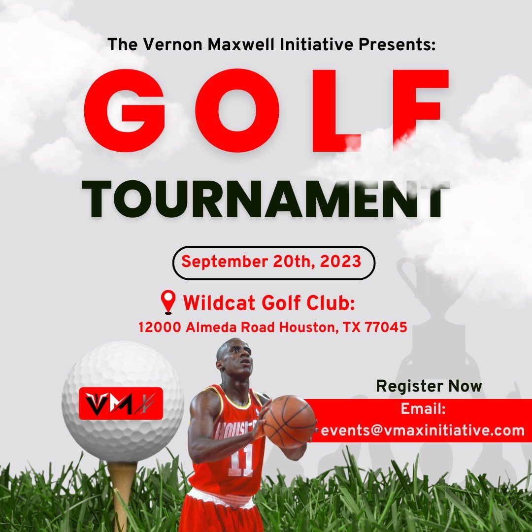 VernonMaxwell11's tweet photo. September 20 is almost here, be sure to sign up for my first inaugural golf tournament at the Wildcat golf course in Houston, Texas.

https://t.co/Vq9iqLmoKU https://t.co/zuISl0MxtO