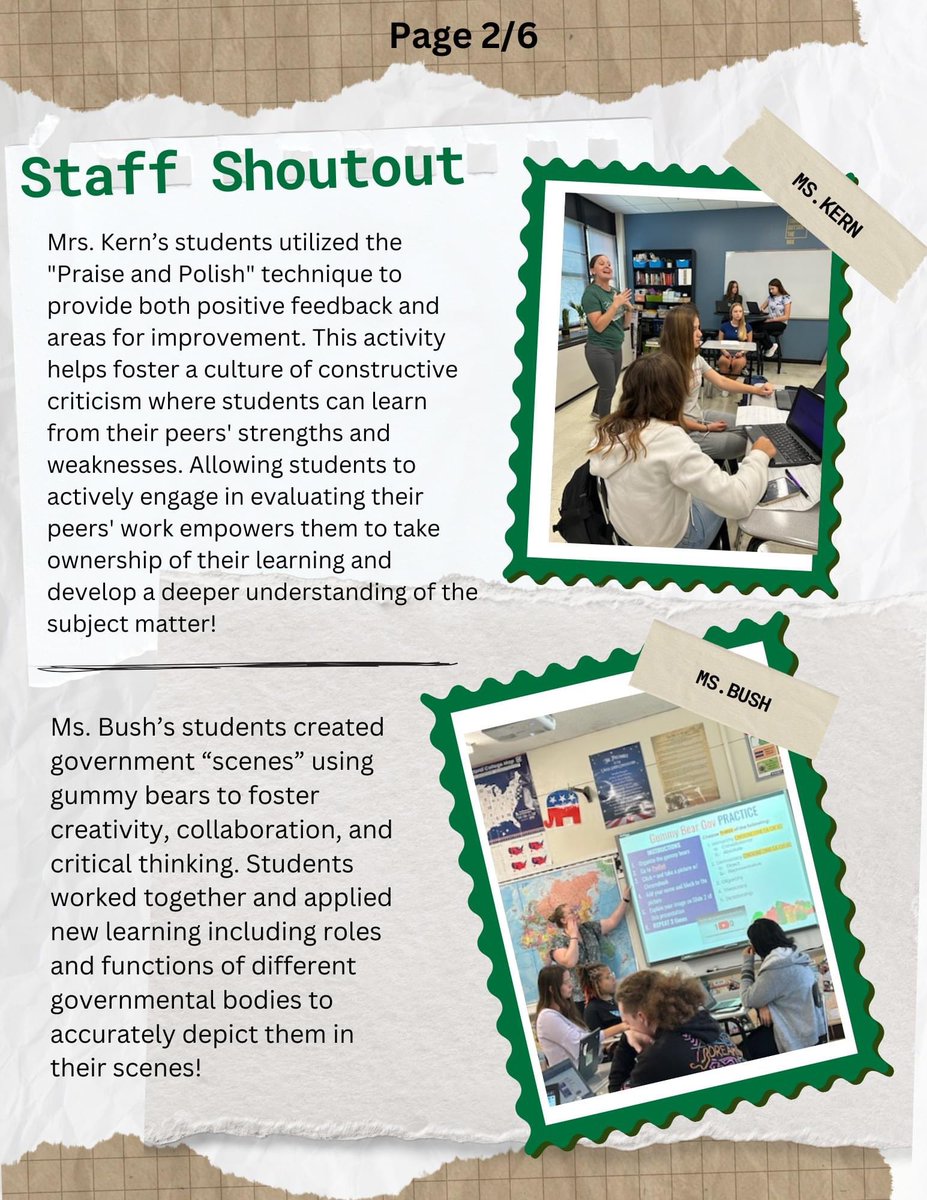 Staff Shout of the Week! Check out Ms. Kern who is using Polish and Praise as a method for student feedback. Also check out Ms. Bush for implementing 'Gummy Bear Government'! #Wearemehlville #msdr9