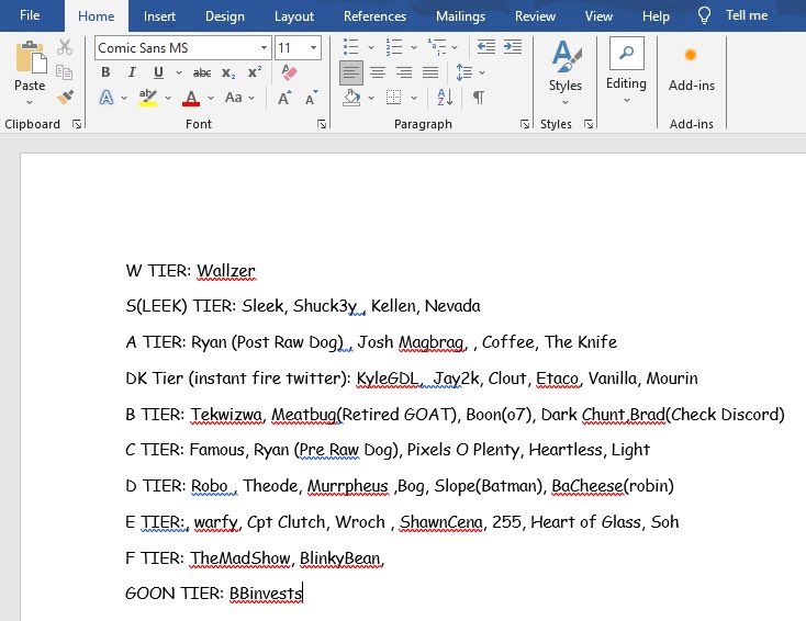 GnlTxt's tweet photo. NEW AND IMPROVED TWITTER TIER LIST 3 YEARS IN THE MAKING FROM THE GREATEST MINDS IN THE SCENE https://t.co/FF7ZrwDhhW