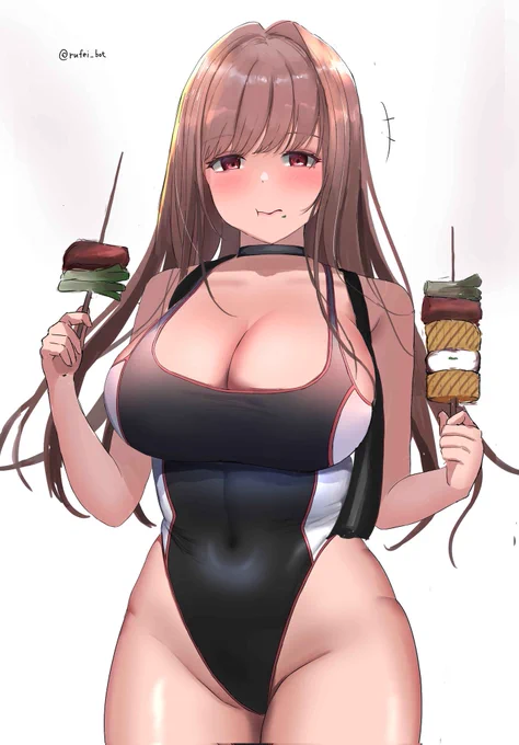 BBQを食べるラピ  #NIKKE 