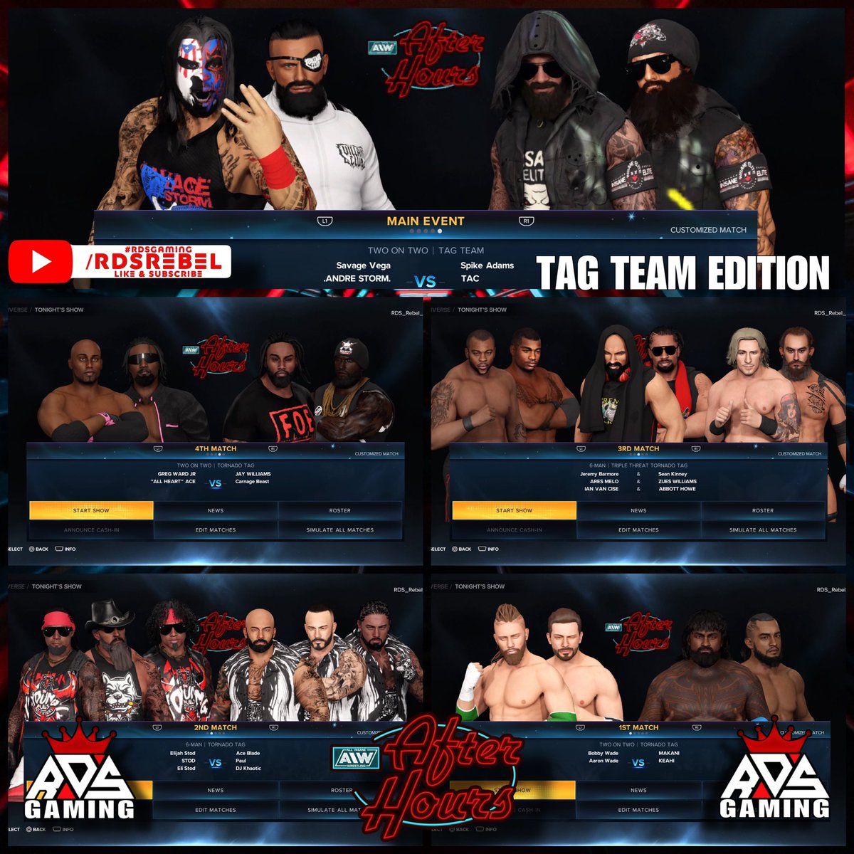 We are live for Episode 29 of AIW AFTER HOURS : Tag Team Edition! #RDSWORLD #RDSGAMING #WWE2K23 

youtube.com/live/z8Wu7mHtM…
