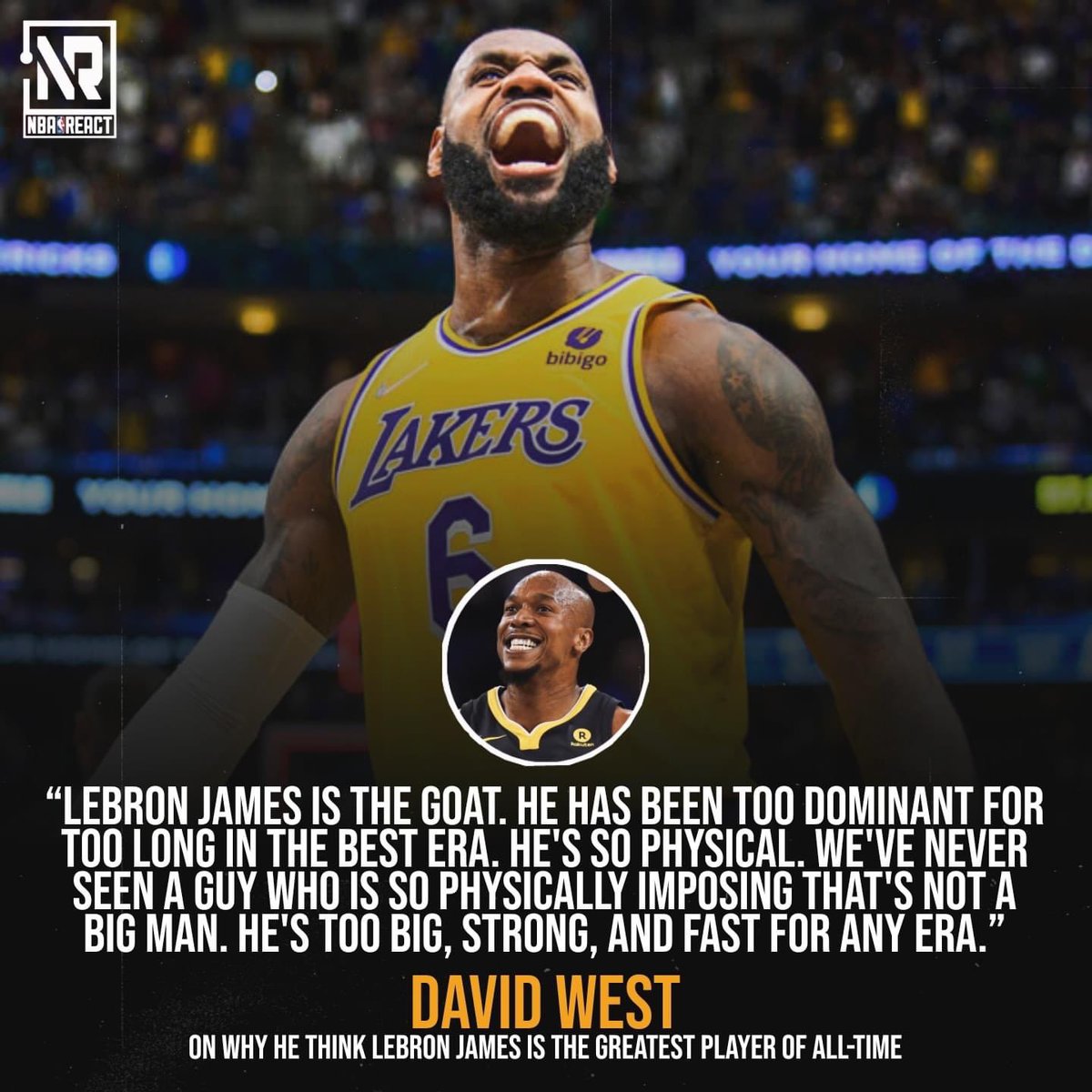 LBJsBest's tweet image. Retired 2x NBA All-Star David West thinks LeBron is the GOAT.