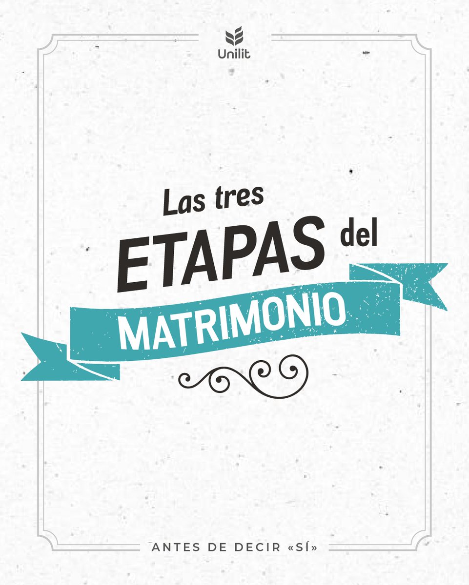 editorialunilit's tweet photo. La primera el encantamiento, después viene el desencanto y cierras con la madurez... Tres etapas que tienes que conocer «Antes de decir Sí»
#unilit #matrimonio #5deSeptiembre #firstdates5s
https://t.co/ZF2sSHe9L8 https://t.co/z7CNpaC4O7