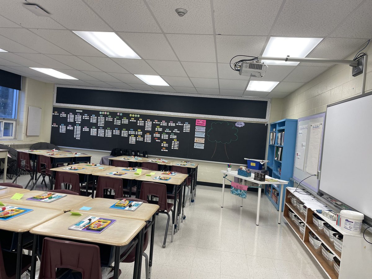 DaveyJenn's tweet image. This empty room was waiting to be filled with kids today! Welcome back Selby Stars! Get some rest and lots of water to be ready for tomorrow! 💜💜