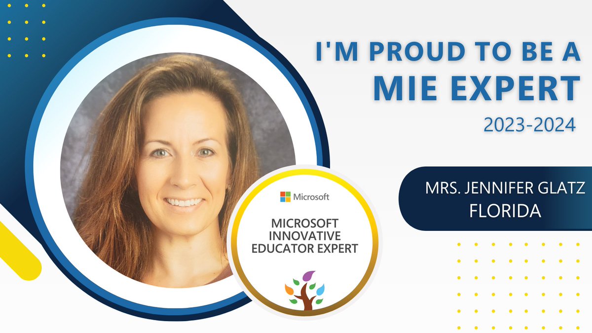This year will be amazing! 

So excited to be selected as an MIE Expert for 2023-2024 #MicrosoftEdu #MIEExpert