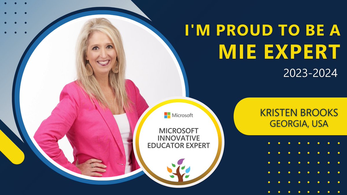 💙This year will be full of connecting & collaborating. This is my 5th year as an #MIEExpert and I am positive this will be the best year yet! #MicrosoftEdu Super honored to be selected for 2023-2024 year. #IKESmsEDU