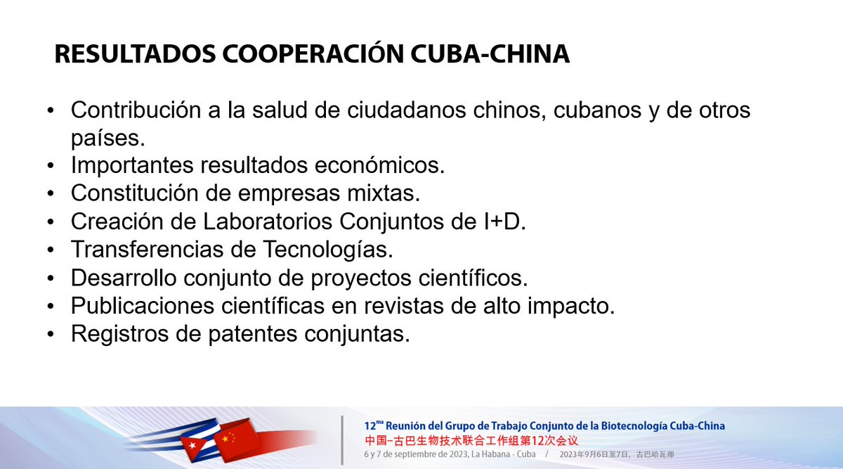 Durante estos años se han obtenido resultados concretos que han beneficiado a ambos pueblos. A partir de la integración lograda y la voluntad política de ambos países estamos seguros que obtendremos muchos más resultados. #BiotecnologíaCubaChina