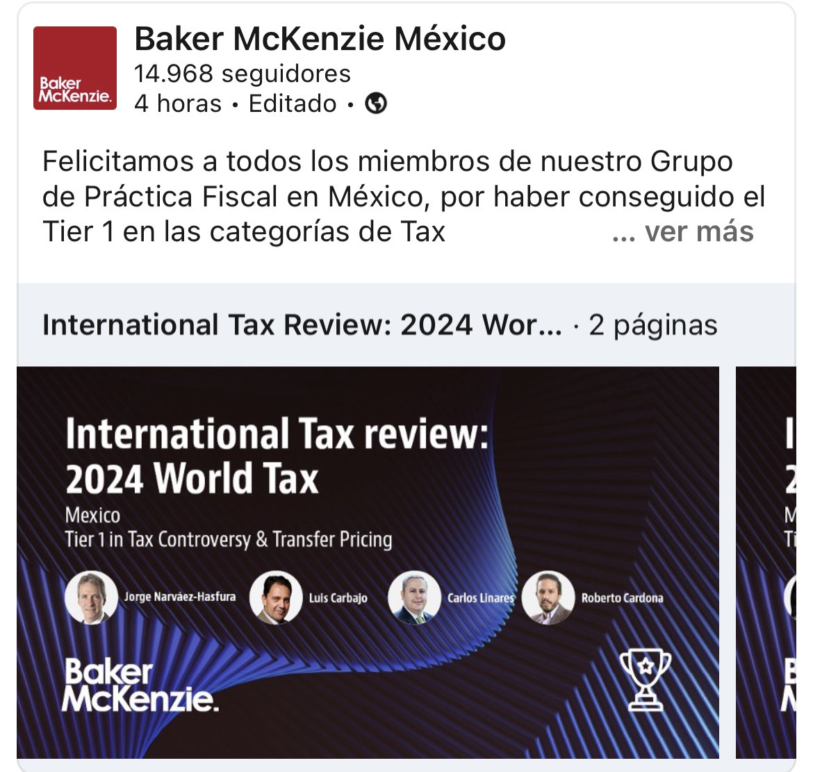 Thanks to our clients we have again been ranked by the ITR on tax controversy and transfer pricing.