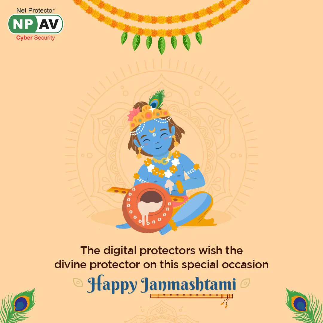 netprotector's tweet photo. May the divine protector keep you safe and bring all your endeavours to fruition. Happy Janmashtami!
#cybersecurityforyou #digitalprotection #digitallyfittohlifesuperhit #digitalsafety #netprotector #cybersecurity #cybersafety #trending #janmashtami #krishna #krishnajanmashtami https://t.co/MJFYkcdDWQ