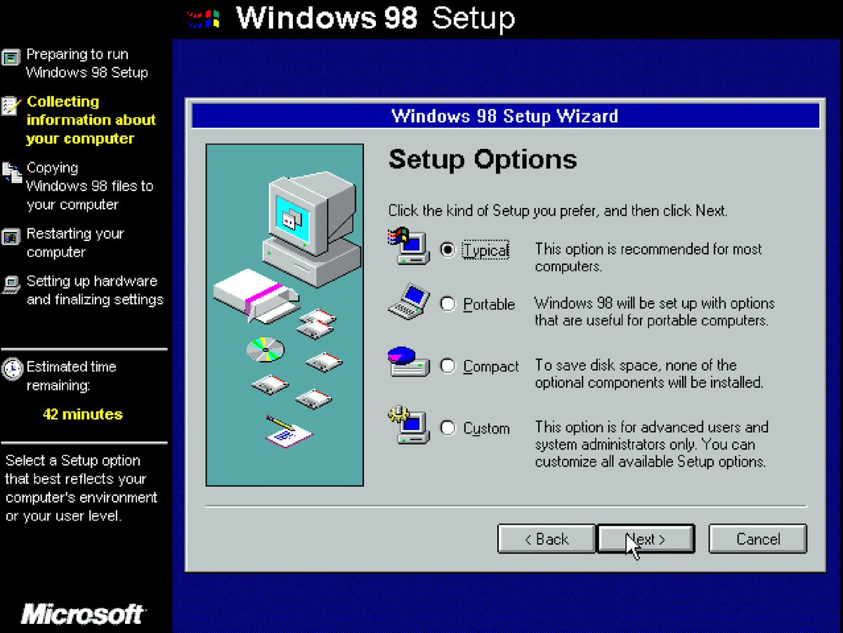Setting up Windows 98