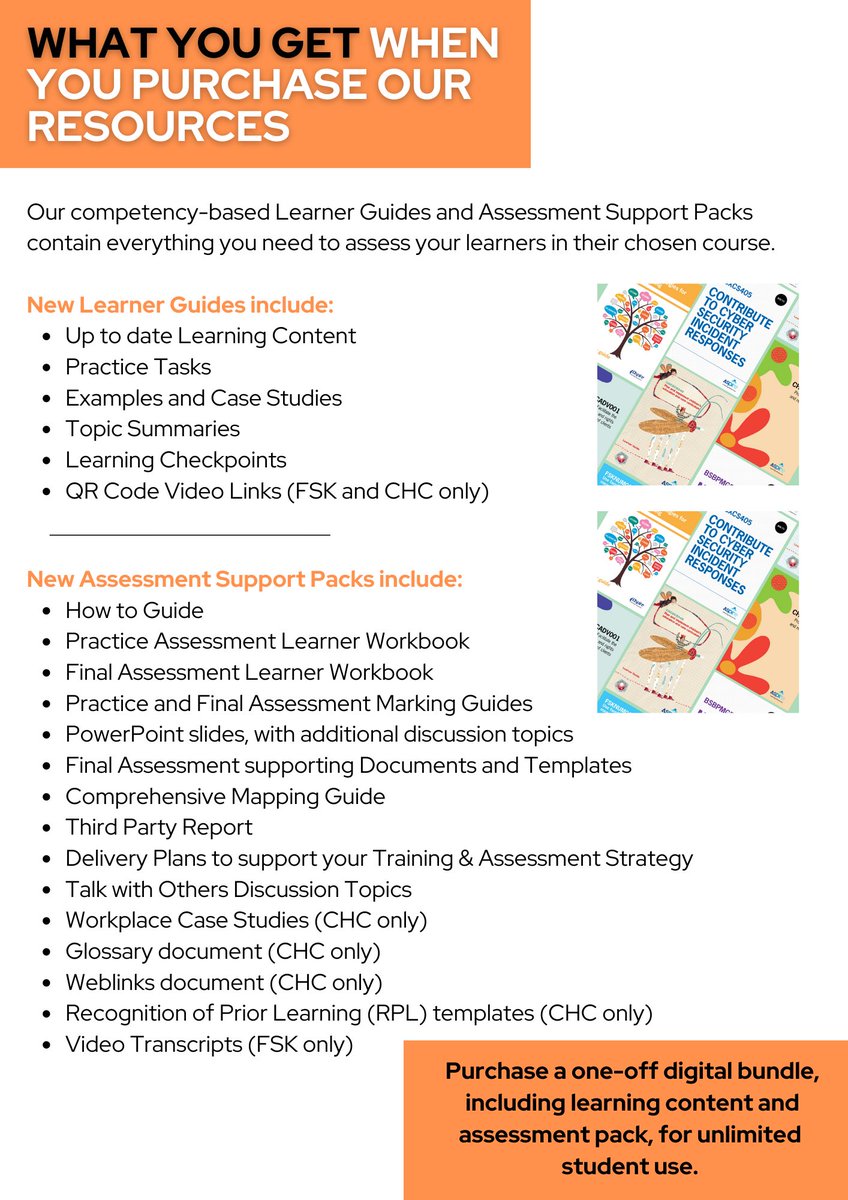 Wonder what you get when purchasing our Competency Bundles? Take a look...
Get in touch for samples at samples@aspirelr.com.au 
#AspireLR #Learning #Assessments #Skills #JobReady #Resources #Bundles #OneOffSale
