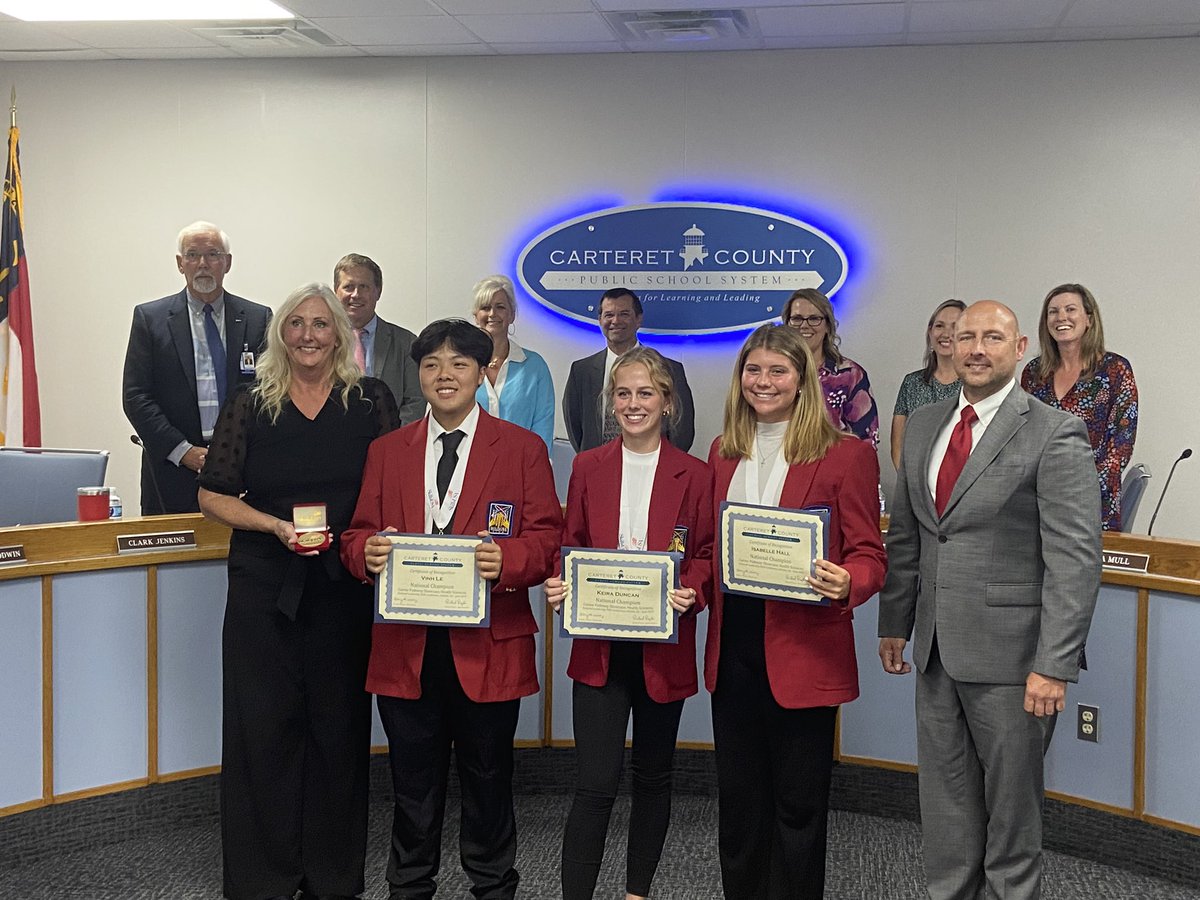 Allison Dees (@allisoncte) on Twitter photo 🏆👏 We were thrilled to recognize our National <a href="/SkillsUSA/">SkillsUSA</a> Winners at the <a href="/CarteretK12/">Carteret County Public School System</a> BOE meeting tonight. These students hard work & dedication have truly paid off. Join us in celebrating their outstanding achievements! 🌟 #NationalWinners #CTETheHotTopic <a href="/wcpatriots/">West Carteret High School</a> <a href="/CTEforNC/">NC Career and Technical Education</a> 🏆👏 We were thrilled to recognize our National <a href="/SkillsUSA/">SkillsUSA</a> Winners at the <a href="/CarteretK12/">Carteret County Public School System</a> BOE meeting tonight. These students hard work & dedication have truly paid off. Join us in celebrating their outstanding achievements! 🌟 #NationalWinners #CTETheHotTopic <a href="/wcpatriots/">West Carteret High School</a> <a href="/CTEforNC/">NC Career and Technical Education</a>