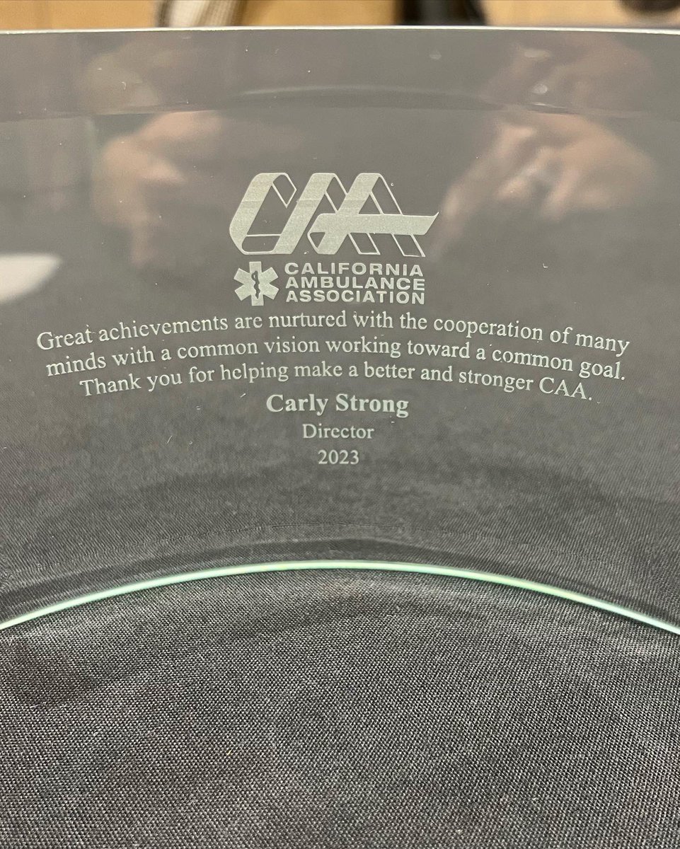 RiggsAmbulance's tweet photo. Congratulations to our Chief Operating Officer Carly Strong who was recognized at CAA conference last week! 

Thank you for all you do Carly! https://t.co/B7vJ6rDeDR