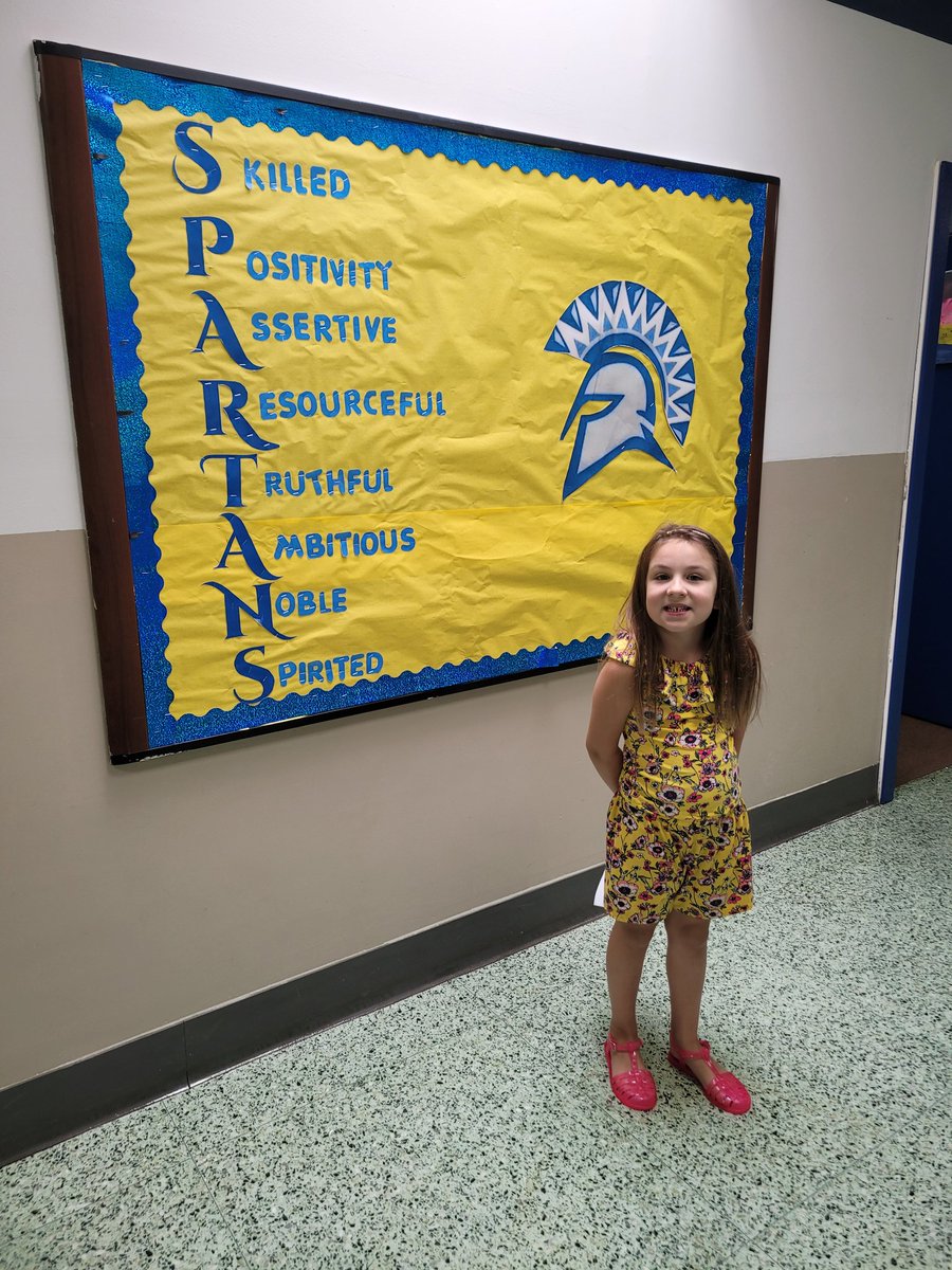 MsReinfried's tweet photo. Not sure how this kiddo is already starting Kindergarten at @HP_School - I'm going to miss my morning library helper! She's very excited to be a Spartan like I was. 
#Kindergarten #OnceASpartanAlwaysASpartan https://t.co/BwgIvuK3ME