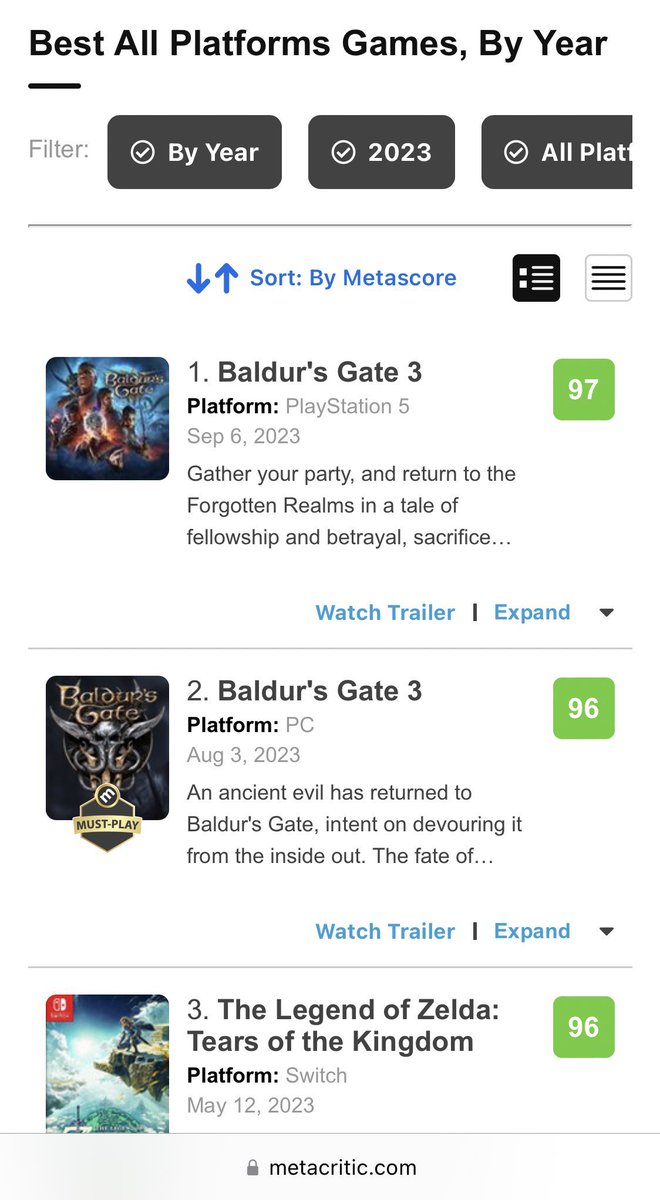 yoshimitsu4prez's tweet photo. Noticing a lack of the game of the generation in this top 3 #Starfield #StarFAILED #MIDfield https://t.co/TsLcgXCCw6