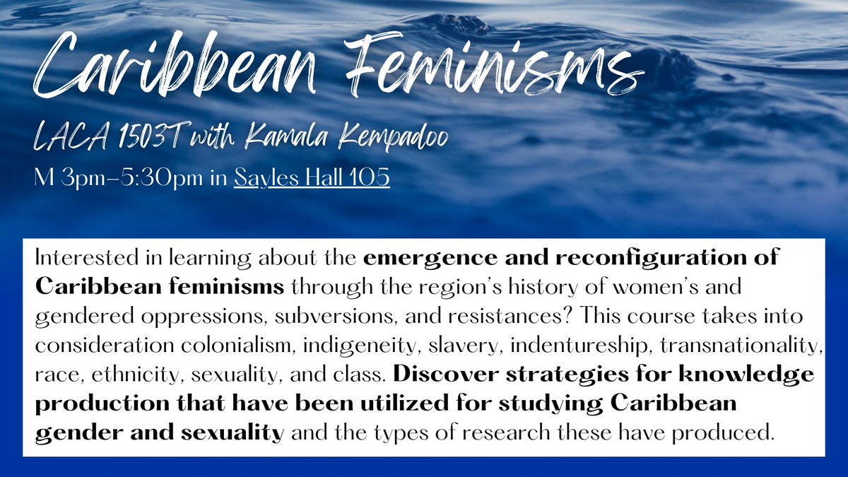 CLACSBrownU's tweet photo. Interested in learning about the emergence and reconfiguration of Caribbean feminisms through the region’s history of women’s and gendered oppressions, subversions, and resistances? https://t.co/YNKJ6bk7Wl