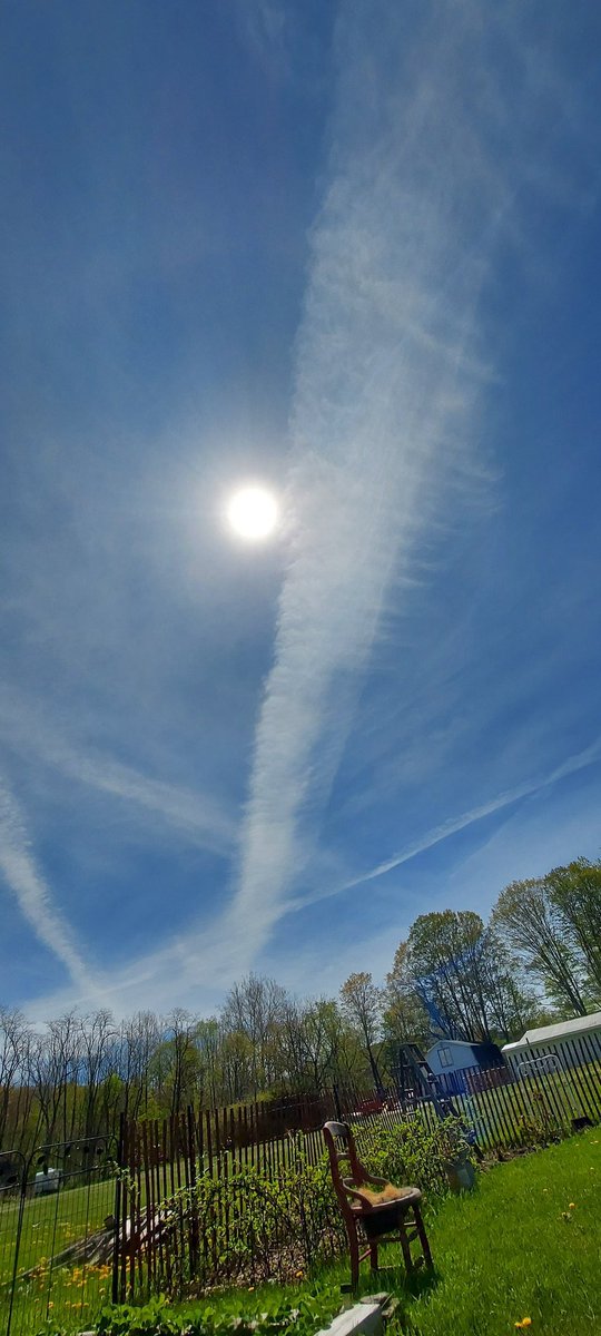 CatFin45's tweet photo. Do people ever look up and wonder wtf???? #chemtrails
#GeoEngineering #lookup #stopthesebastards #notaconspiracytheory #chemskies #slowlykillingus https://t.co/9dnALxFtYW