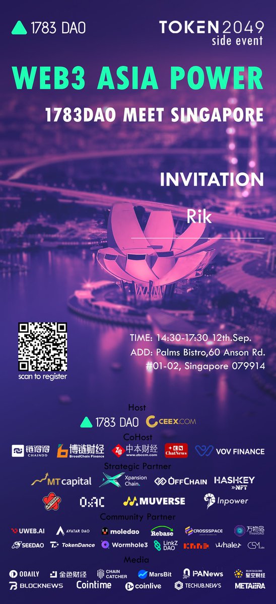 ObeliskSQ's tweet photo. 新加坡见咯
#TOKEN2049 
#Crypto https://t.co/csTnG5JeaZ