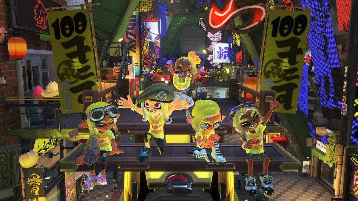 SplatoonJP's tweet photo. フェス期間中、100倍マッチや333倍マッチに勝利すると、バンカラ街の投票所からオミコシに乗り込んで、写真撮影ができるぞ！
今回のフェスでは、10倍マッチの発生率がふだんの2倍となるため、100倍マッチや333倍マッチにも参加しやすくなる。
1周年の思い出に目指してみてはいかがだろうか？ https://t.co/bQQGrvjOAg