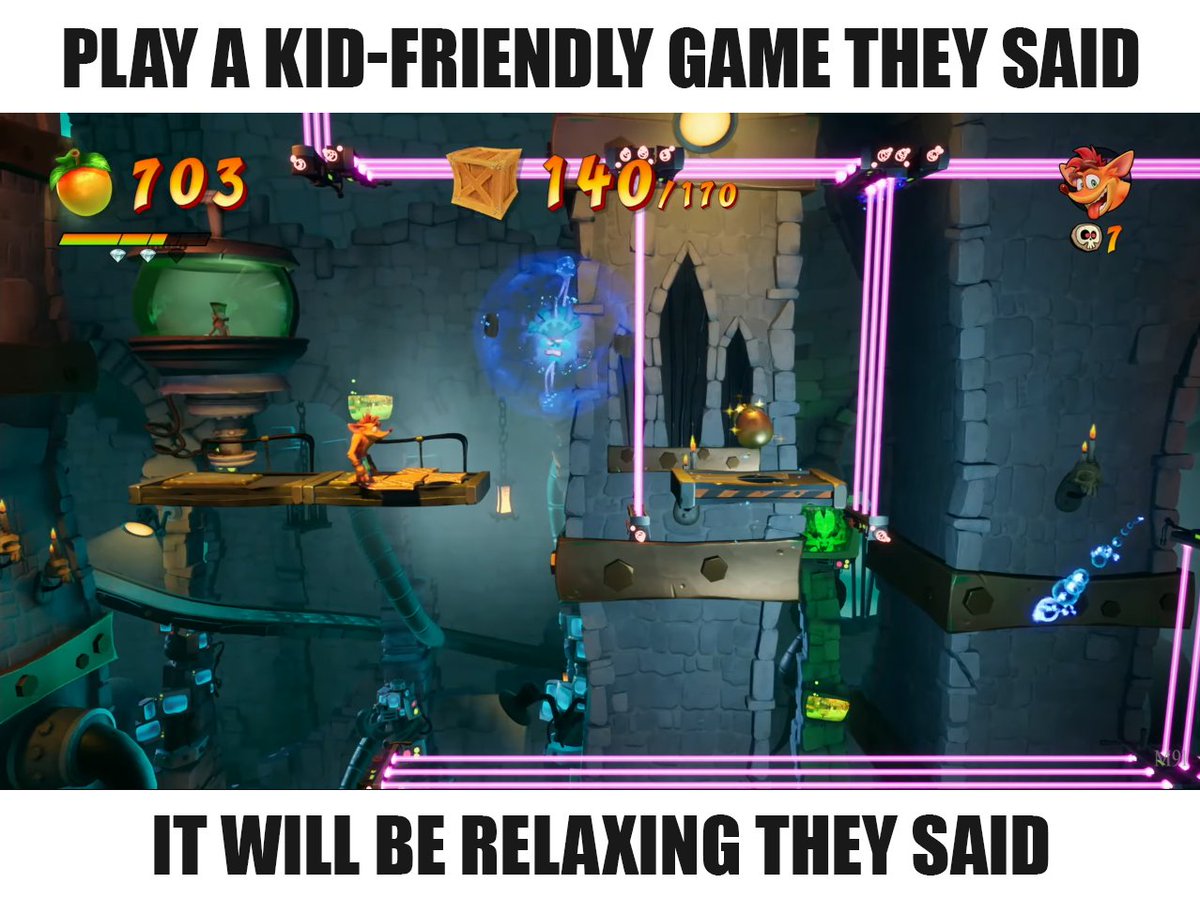 Crash Bandicoot 4 is a sugar-coated Dark Souls 

Credit: reddit.com/user/nesatzuke/