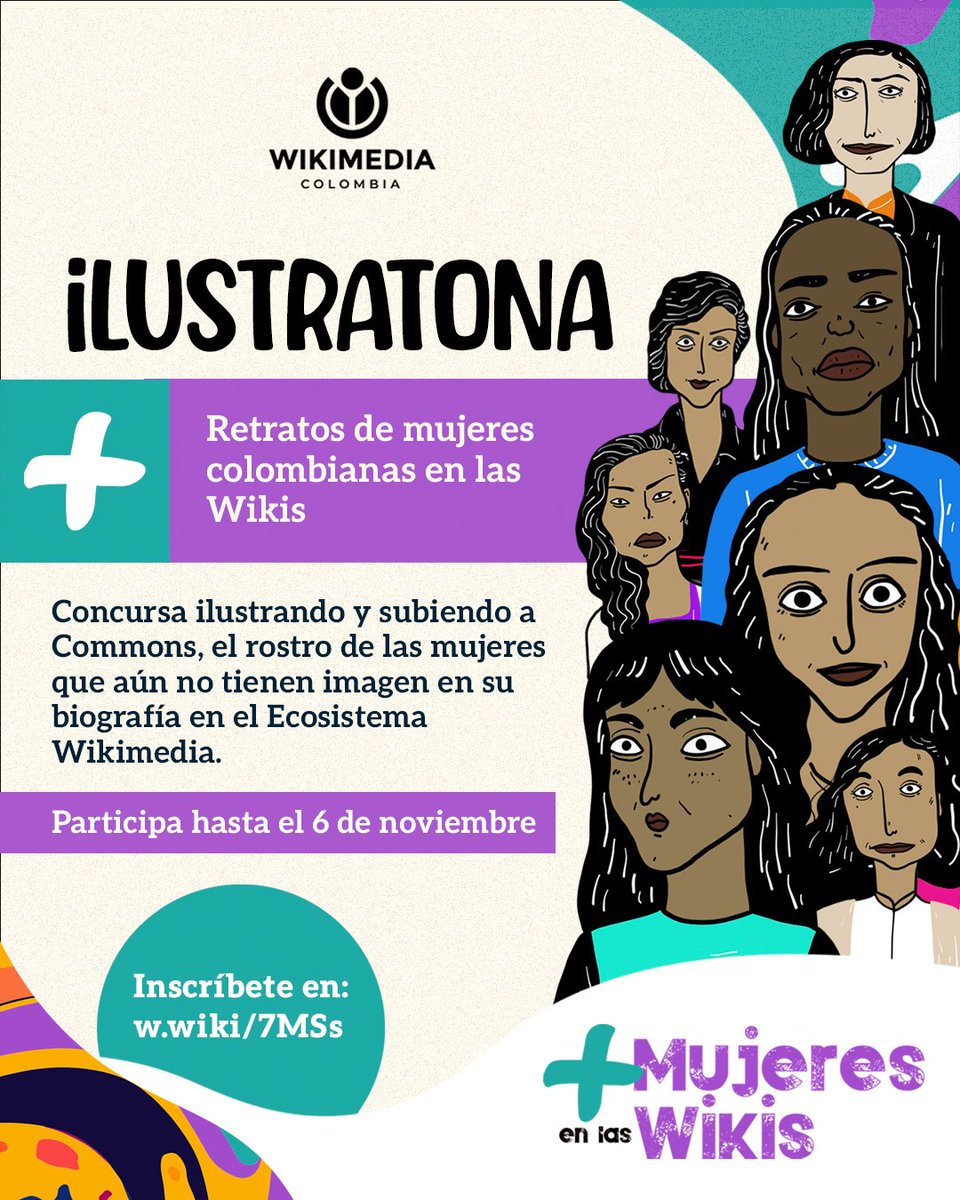 ¡Esta convocatoria es para tí!
Estamos buscando artistas de todo el país para que con ilustraciones en cualquier técnica, realicen retratos de mujeres que no tienen rostro en su biografía en Wikipedia.
¡Concursar es  fácil, sigue las instrucciones en  w.wiki/7QHR