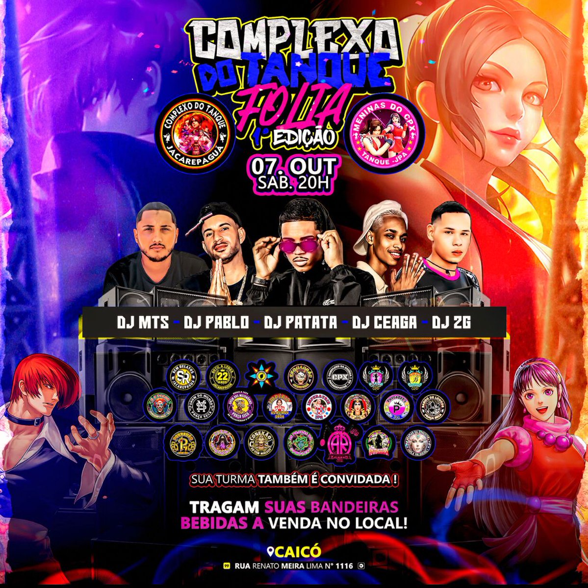 Carnaval é o ano todo! 🎭🚀🥳
07/10 é logo ali, Tragam suas bandeiras.
Sua turma TAMBÉM É CONVIDADA! 🎭