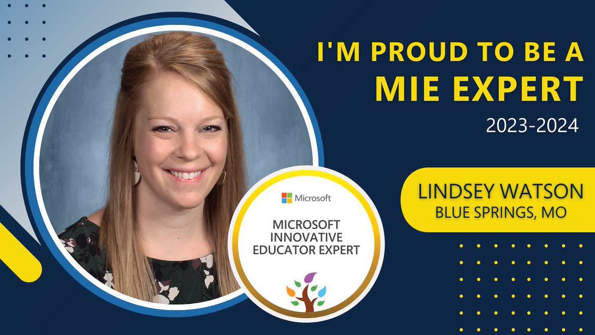 This year will fantastic! I’m so excited to be selected as an MIE Expert for 2023-2024! #MicrosoftEdu #MIEExpert