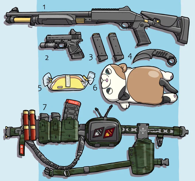 #私の作品知ってもらえたら幸せの極みゆるいタッチの装備とか銃と女の子とか描いてます。 