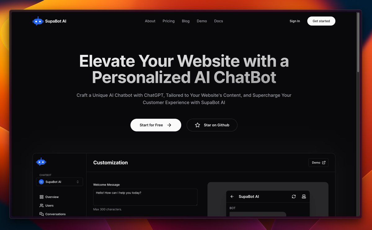 rohiddev's tweet photo. ๐ SupaBot AI's landing page is taking shape and it's looking better than ever! Stay tuned for an exciting sneak peek. ๐ฅ #SupaBotAI #ComingSoon https://t.co/UFOI5fObac