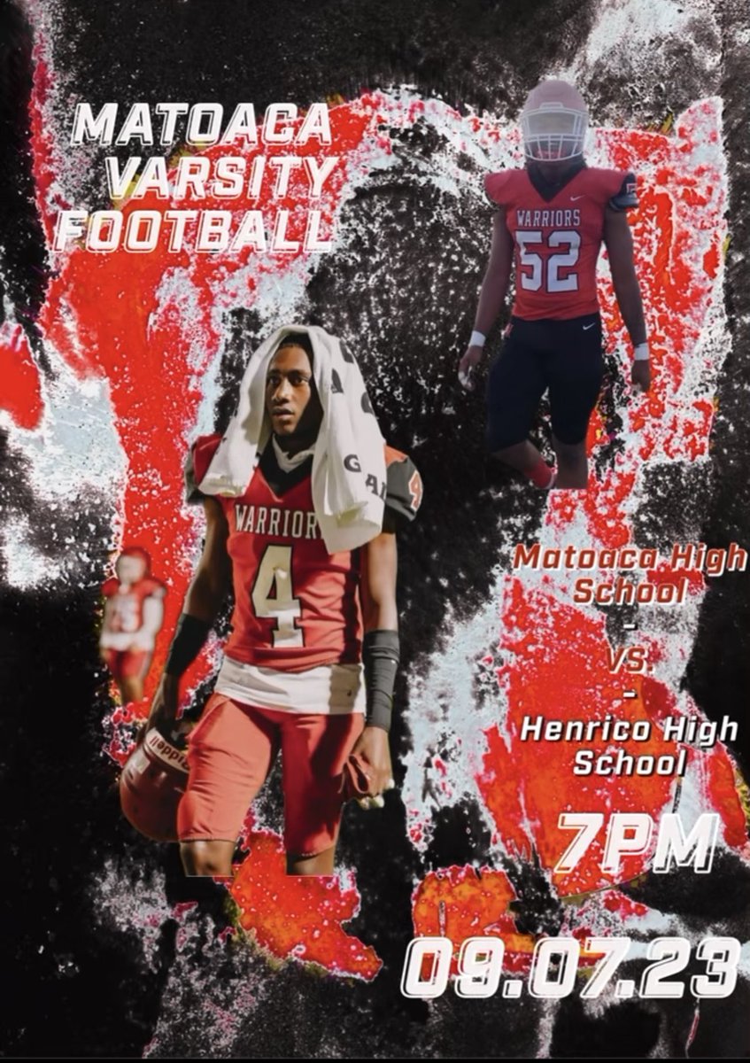 Matoaca Athletics (@matoacahsathlet) on Twitter photo Matoaca vs Henrico, Thursday 9/7, 7pm. Tickets on sale at 10am on 9/7 on GoFan.co
Cash or card at the gate @Matoacahs <a href="/RecruitingMHSFB/">Matoaca HS Football Recruiting</a> <a href="/MatoacaHSCheer/">Matoaca High Cheer</a> <a href="/MatoacaDance/">Matoaca High School Dance Team</a> <a href="/MHS_Warriors_FB/">MatoacaWarriorsFB</a> Matoaca vs Henrico, Thursday 9/7, 7pm. Tickets on sale at 10am on 9/7 on GoFan.co
Cash or card at the gate @Matoacahs <a href="/RecruitingMHSFB/">Matoaca HS Football Recruiting</a> <a href="/MatoacaHSCheer/">Matoaca High Cheer</a> <a href="/MatoacaDance/">Matoaca High School Dance Team</a> <a href="/MHS_Warriors_FB/">MatoacaWarriorsFB</a>