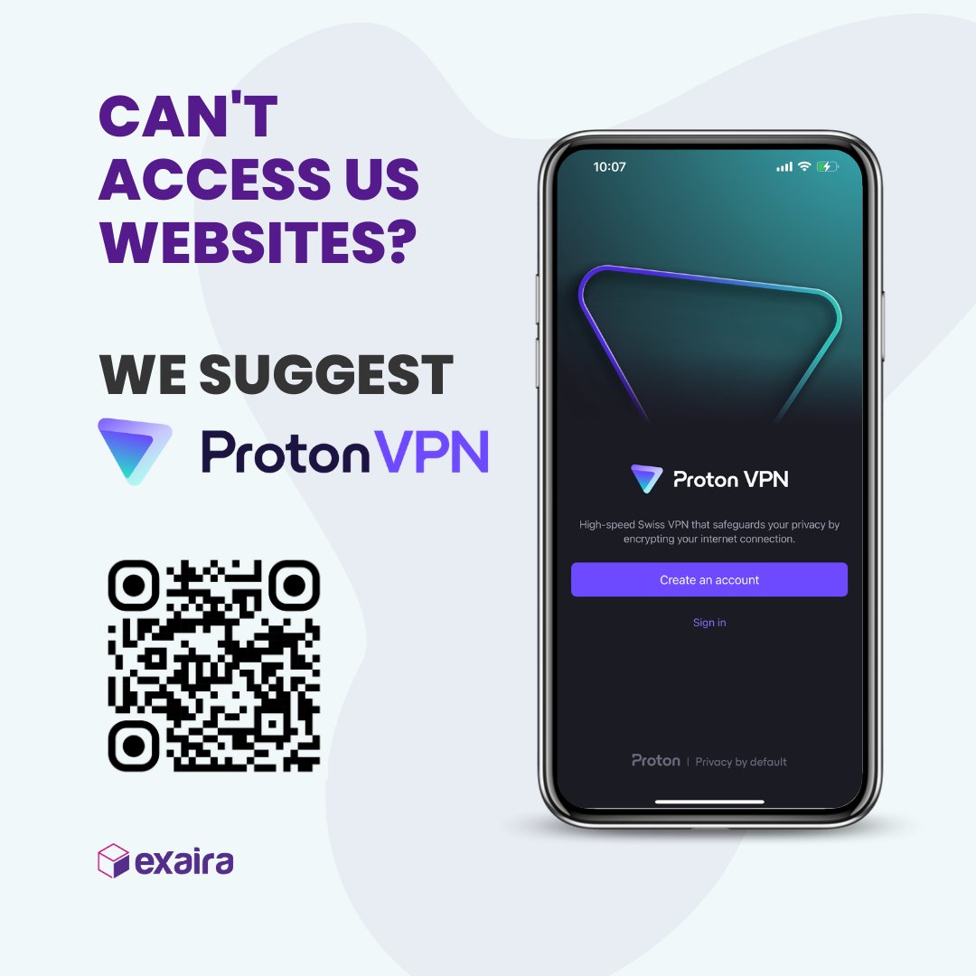exaira_official's tweet photo. PROTON VPN 🌐

You can't access US websites? 😳 Due to regional restrictions? 😢 Say goodbye to those barriers with ProtonVPN! 😍

Want to shop for items from the USA?

Contact us 👇
🔗 https://t.co/nqxkUrByCE https://t.co/ksSWRg6Lvs